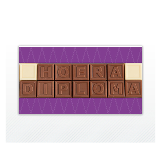 chocolade letters kaartje